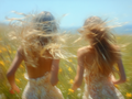 Two Girls Running